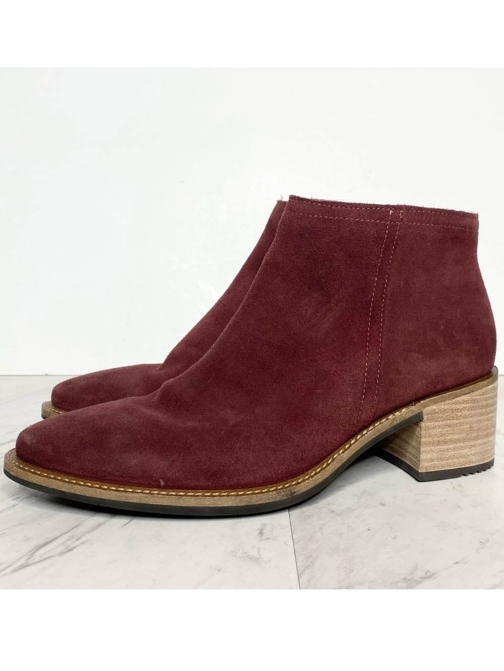 New! Ecco Shape 35 Sartorelle Burgundy Bootie 7 7.5